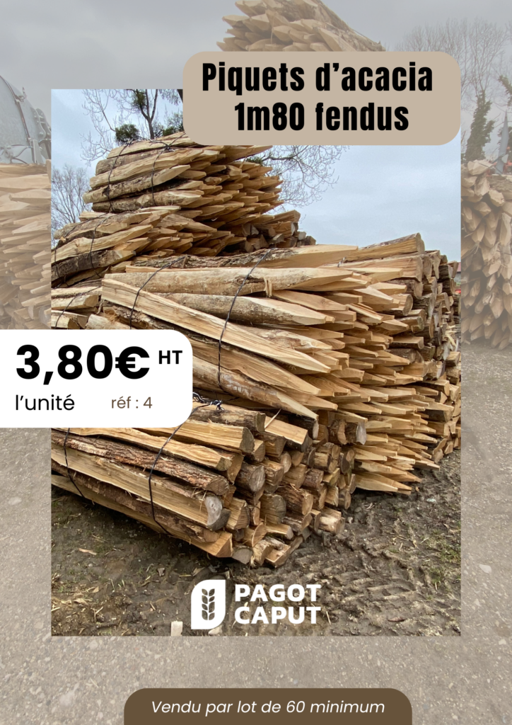 Piquets d'acacia 1m80 fendus